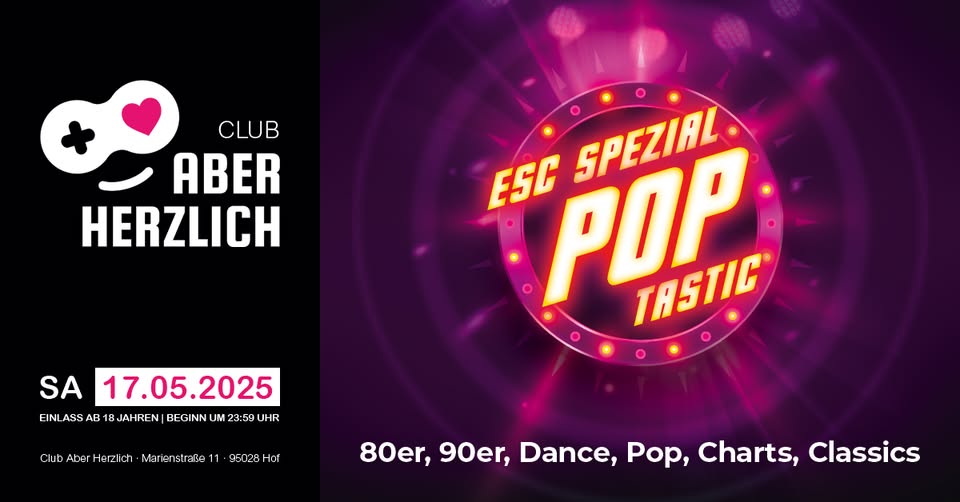 Pop Tastic - die Party nach dem ESC Public Viewing